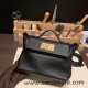 Hermes Mini kelly 2424 89 /Black (Noir)  Gold Hardware 21cm  Full Handmade