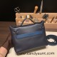 Hermes Mini 21cm kelly 2424 2Z/ Blue nuit & 78 /Blue Marine Silver Hardware Full Handmade