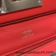 Hermes Mini 21cm kelly 2424 evercolor S3/Rouge Cœur Silver Hardware Full Handmade