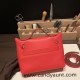 Hermes Mini 21cm kelly 2424 evercolor S3/Rouge Cœur Silver Hardware Full Handmade