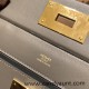 Hermes 21cm Mini kelly 2424 evercolor 8F /Etain Gold Hardware Full Handmade