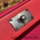 Hermes 21cm Mini kelly 2424 evercolor S3/Rouge Cœur Silver Hardware Full Handmade