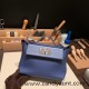 Hermes 21cm Mini kelly 2424 evercolor 7E /Blue Brighton Silver Hardware Full Handmade