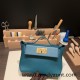 Hermes 21cm Mini kelly 2424 W0 /Vert Bosphore Gold Hardware Full Handmade