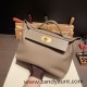 Hermes 21cm Mini kelly 2424 18/Étoupe Grey Silver Hardware Full Handmade