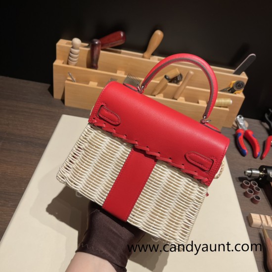 hermes Kelly picnic S3/Rouge Cœur Full Handmade