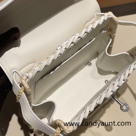 hermes Kelly picnic 01 /White (Blanc) Full Handmade