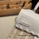 hermes Kelly picnic 01 /White (Blanc) Full Handmade