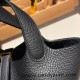 Hermes Picotin cargo Clemence 18cm 89 /Black Gold Hardware