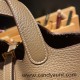 Hermes Picotin cargo Clemence 18cm 8C/ Elephant Grey Gold Hardware