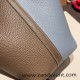 Hermes Picotin Clemence 18cm J7 /Blue Lin& 18/Étoupe Grey Silver Hardware