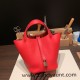 Hermes Picotin Clemence 18cm S3 /Rouge Cœur Silver Hardware