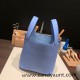 Hermes Picotin Clemence 18cm 2T /Blue Paradise Silver Hardware