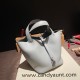 HERMES Picotin Lock 22 CLEMENCE 08/Blue Pale Silver Hardware