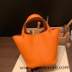 HERMES Picotin Lock 22/MM CLEMENCE Orange Gold Hardware