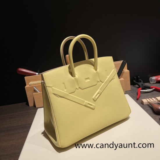 Hermes Shadow Birkin 25 swift 1Z/Jaune Poussin Full Handmade