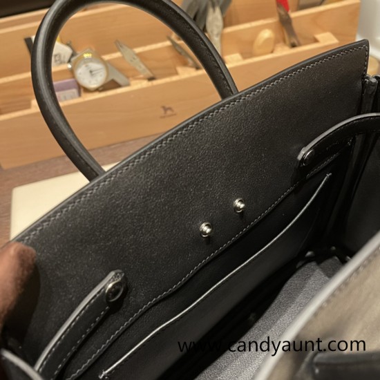 Hermes Shadow Birkin 25 89 /Black (Noir) swift Full Handmade