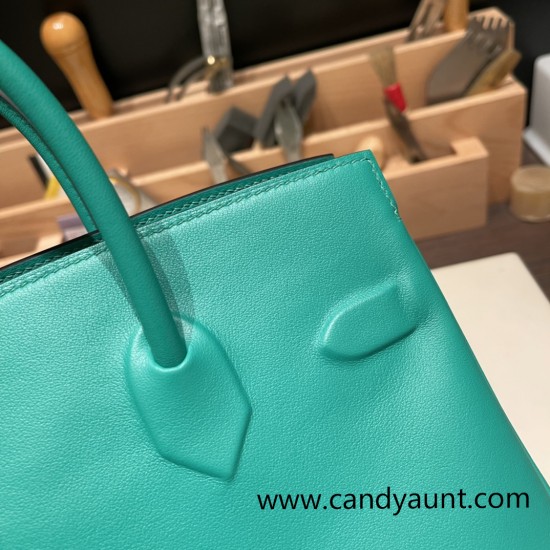 Hermes Shadow Birkin 25 6W /Menthe Full Handmade