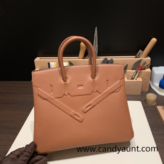 Hermes Shadow Birkin 25 37 /Gold Full Handmade